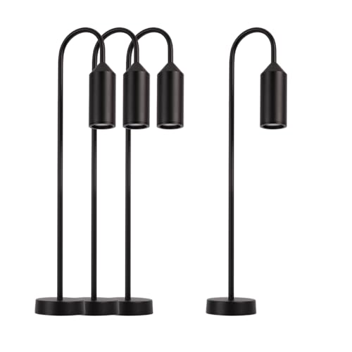 LUXULA 4er Set Wegeleuchte Außen mit Bodenplatte und Erdspieß, GU10 Fassung, Aluminium, 60cm Höhe - LED Außenleuchte IP54 Stehleuchte Garten Terrasse von LUXULA