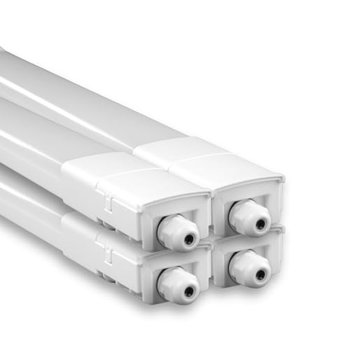 LUXULA 4x LED Feuchtraumleuchte 150cm - IP65 Wasserdicht - 4000K Neutralweiß - 45W 5175lm - Verknüpfbare Wannenleuchte Garagenlampe Kellerleuchte Werkstatt Deckenleuchte Lang LUXULA 4x LED Feuchtraumleuchte 150cm - IP65 Wasserdicht - 4000K Neutralweiß - 45W 5175lm - Verknüpfbare Wannenleuchte Garagenlampe Kellerleuchte Werkstatt Deckenleuchte Lang von LUXULA