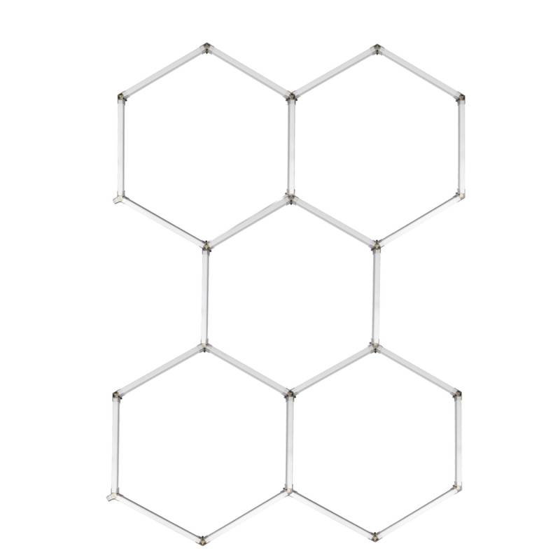 LUXULA 5er Set Hexagon LED Deckenleuchte 40W 4400lm 6500K Kaltweiß Modulare Werkstattlampe Garagenlampe Sechseckige Leuchte Weiß von LUXULA