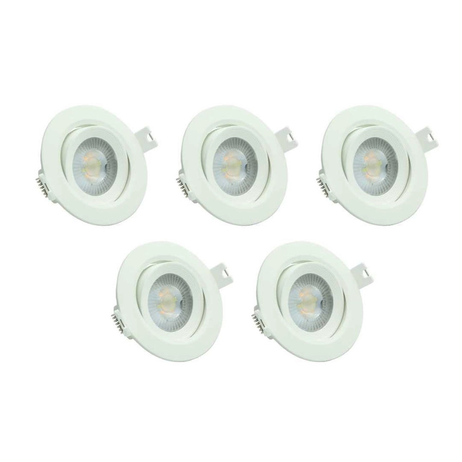 LUXULA 5er Set LED Downlight Einbauleuchte Einbauspot Schwenkbar CCT 7W 718lm IP44 Weiß von LUXULA