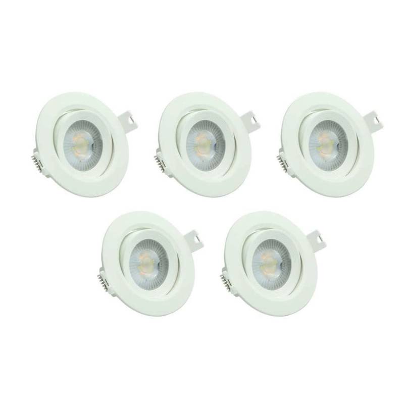 LUXULA 5er Set LED Downlight Einbauleuchte Einbauspot Schwenkbar CCT 7W 718lm IP44 Weiß von LUXULA