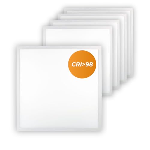LUXULA 5x LED Panel 62x62cm Rasterleuchte - CRI98 Vollspektrum - 40W 4000lm - 4000K Neutralweiß - flimmerfrei - mit Netzteil 230V - LED Deckenleuchte für Rasterdecke LUXULA 5x LED Panel 62x62cm Rasterleuchte - CRI98 Vollspektrum - 40W 4000lm - 4000K Neutralweiß - flimmerfrei - mit Netzteil 230V - LED Deckenleuchte für Rasterdecke von LUXULA