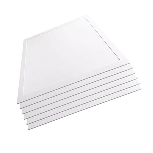 LUXULA 6er Pack LED-Panel 60x60cm Rasterleuchte, flache Deckenleuchte - 36W 3600lm 4000K Neutralweiß - inkl. Netzteile 230V - Einbauleuchte für Rasterdecken von LUXULA