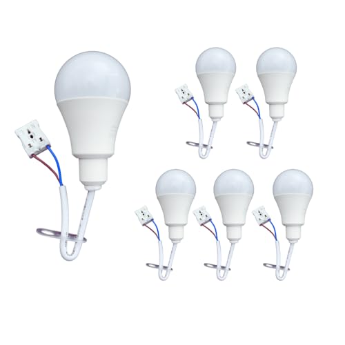 LUXULA 6er Set Renovierlampe - Baufassung mit Leuchtmittel und Steckklemme - 11W 1055lm - 4000K Neutralweiß - Renovierung Sanierung von LUXULA