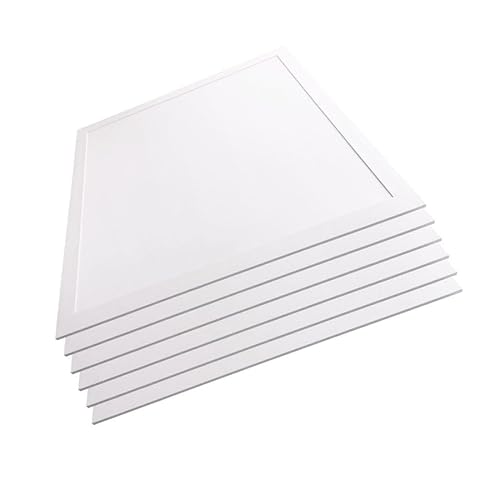 LUXULA 6x LED-Panel geeignet für Feuchträume, 62x62cm Deckenleuchte, Rasterleuchte, 40W, 4400 lm, 4000K (neutralweiß), 110°, IP44 von LUXULA