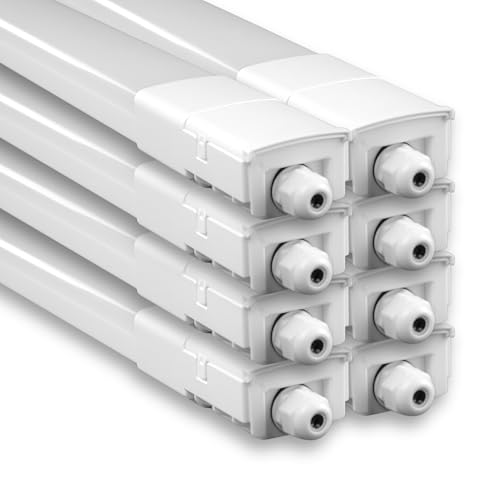 LUXULA 8x LED Feuchtraumleuchte 150cm - IP65 Wasserdicht - 4000K Neutralweiß - 45W 5175lm - Verknüpfbare Wannenleuchte Garagenlampe Kellerleuchte Werkstatt Deckenleuchte Lang LUXULA 8x LED Feuchtraumleuchte 150cm - IP65 Wasserdicht - 4000K Neutralweiß - 45W 5175lm - Verknüpfbare Wannenleuchte Garagenlampe Kellerleuchte Werkstatt Deckenleuchte Lang von LUXULA