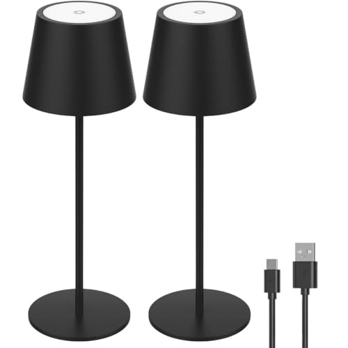 LUXULA Dimmbare LED Tischlampe mit Akku und Touchfunktion - 3 Lichtfarben CCT - Kabellos - Indoor & Outdoor - IP44 - USB - Tischleuchte Außen Camping - 2er Set LUXULA Dimmbare LED Tischlampe mit Akku und Touchfunktion - 3 Lichtfarben CCT - Kabellos - Indoor & Outdoor - IP44 - USB - Tischleuchte Außen Camping - 2er Set von LUXULA