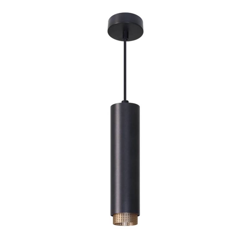 LUXULA Hängelampe Zylinder Design E27 Pendelleuchte Max 35W Hängeleuchte Schwarz Goldring Deckenlampe Modern von LUXULA