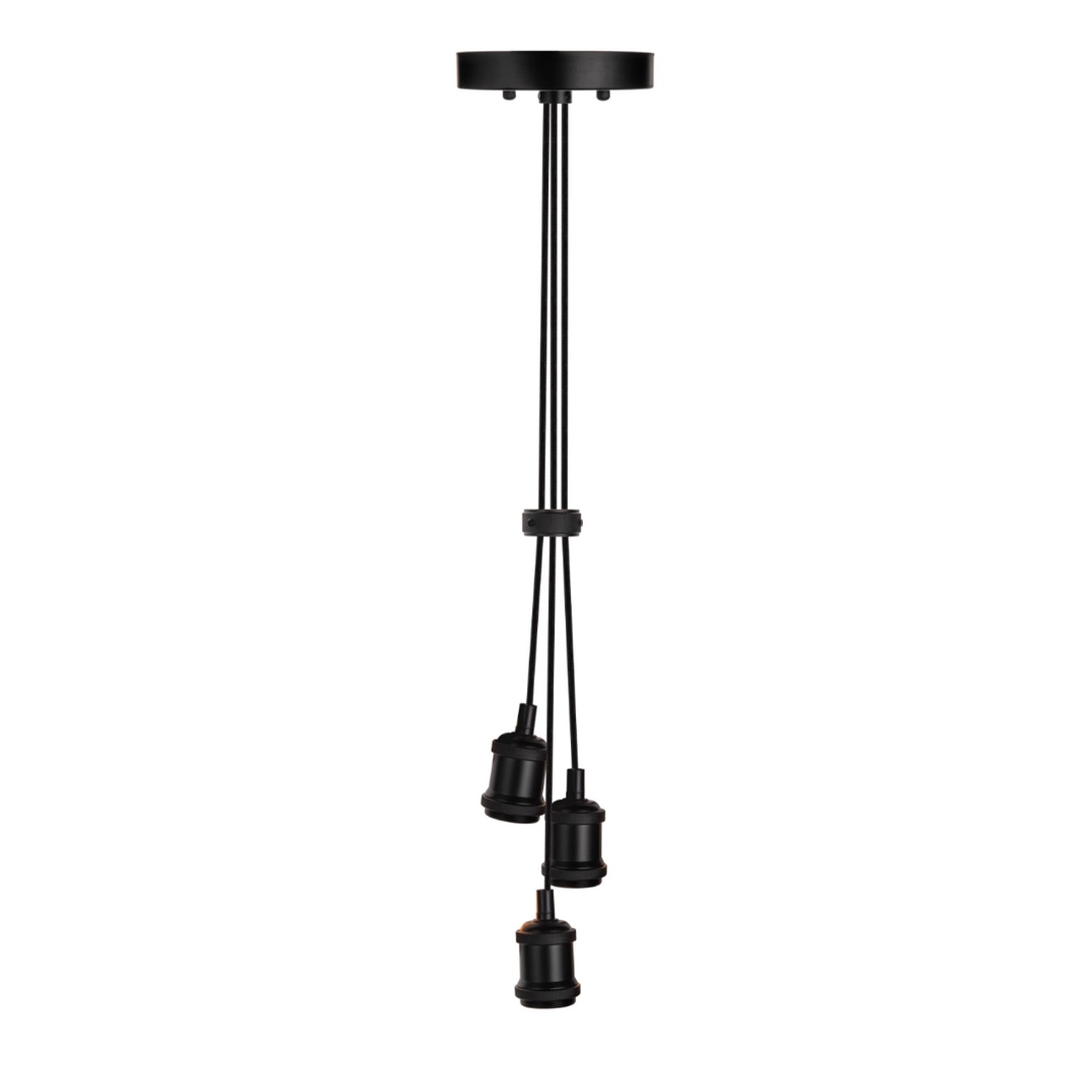 LUXULA Hängeleuchte 3-Fach E27 Fassung Pendelleuchte Industrie Design Textilkabel Hängelampe Schwarz Metall Deckenlampe LUXULA Hängeleuchte 3-Fach E27 Fassung Pendelleuchte Industrie Design Textilkabel Hängelampe Schwarz Metall Deckenlampe von LUXULA