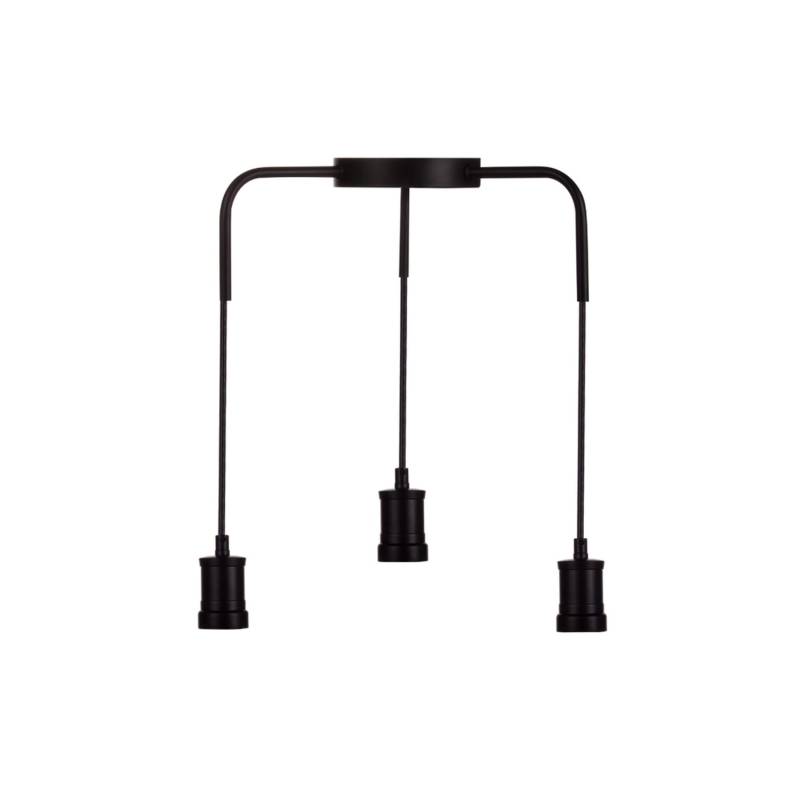 LUXULA Hängeleuchte 3-Flammig E27 Fassung Pendelleuchte Industrie Design Moderne Hängelampe Schwarz Metall Deckenlampe von LUXULA