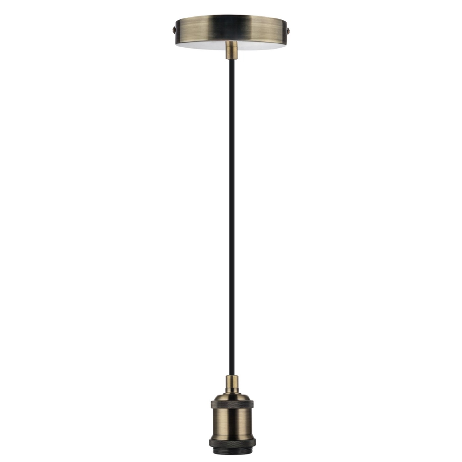 LUXULA Hängeleuchte E27 Fassung Pendelleuchte Moderne Hängelampe Industrie Design Textilkabel Messing Metall Deckenlampe von LUXULA