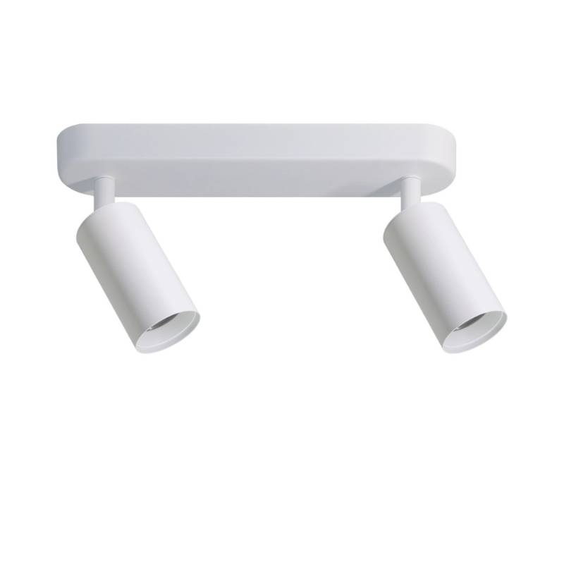 LUXULA LED Aufbauspot 2-Flammig GU10 Schwenkbar Deckenstrahler Deckenspot Akzentbeleuchtung Deckenlampe Aluminium Weiß von LUXULA