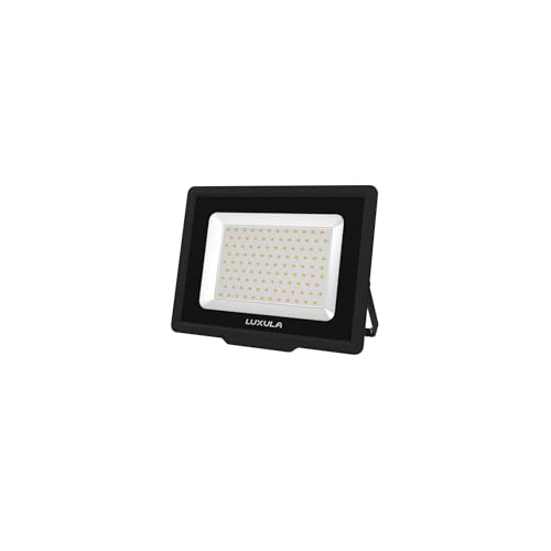 LUXULA LED Außenstrahler Flutlichtstrahler Fluter, 100 W, 10000 lm, 4000 K (neutralweiß), IP65, TÜV von LUXULA