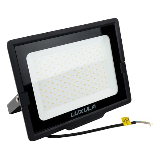 LUXULA LED Strahler Außen, 150W, 4000K Neutralweiß, 15000lm, IP65 wasserdicht, Außenstrahler Fluter, Aussenleuchte Scheinwerfer, LED Außenbeleuchtung für Garten, Einfahrt, Garage, Terrasse, Schwarz von LUXULA