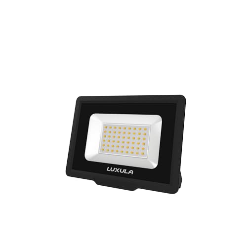 LUXULA LED Außenstrahler Flutlichtstrahler Fluter, 50 W, 5000 lm, 3000 K (warmweiß), IP65 von LUXULA