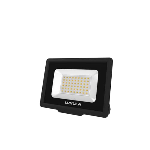 LUXULA LED Außenstrahler Flutlichtstrahler Fluter, 50 W, 5000 lm, 4000 K (neutralweiß), IP65, TÜV von LUXULA