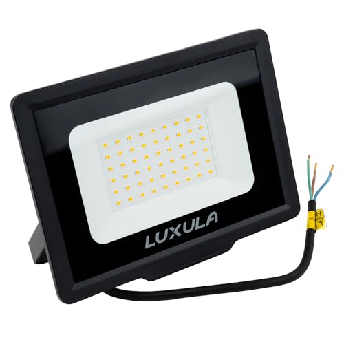LUXULA LED Strahler Außen, 50W, 4000K Neutralweiß, 5000lm, IP65 wasserdicht, Außenstrahler Fluter, Aussenleuchte Scheinwerfer, LED Außenbeleuchtung für Garten, Einfahrt, Garage, Terrasse, Schwarz von LUXULA