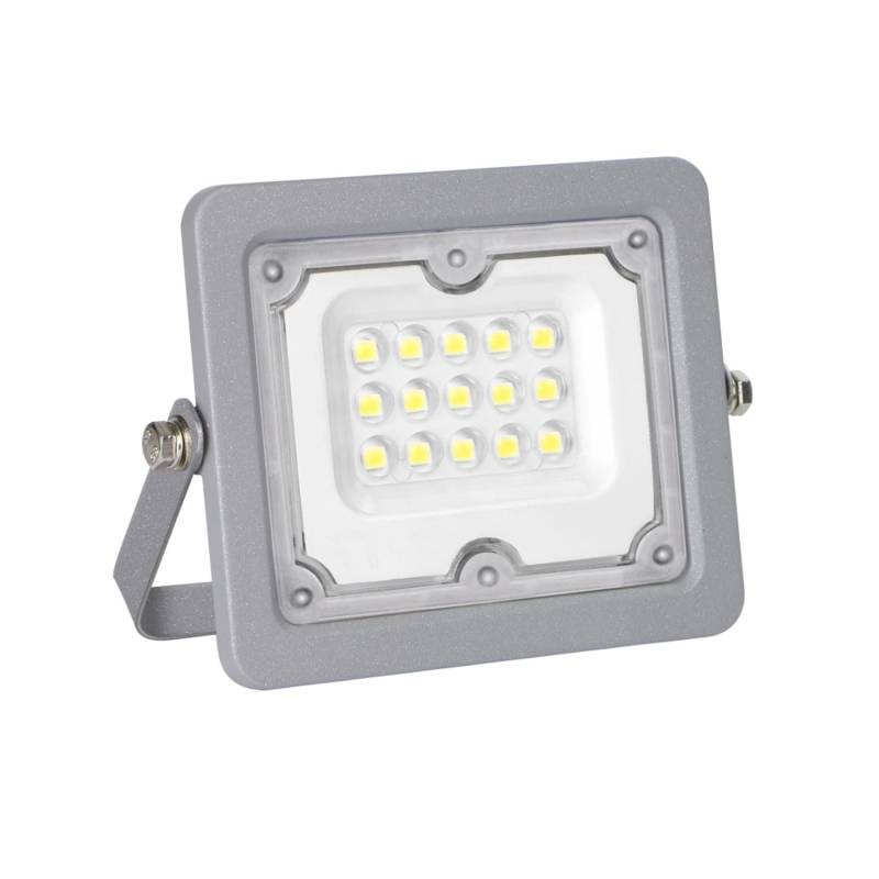 LUXULA LED Außenstrahler Flutlichtstrahler mit 10 W 4000 K Neutralweiß 900 lm in Grau IP65 von LUXULA