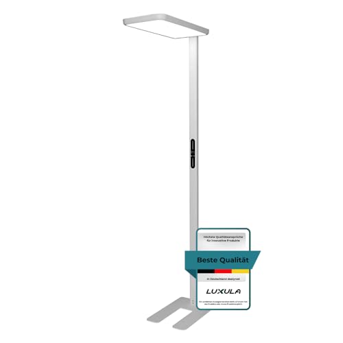 LUXULA LED Büro Stehleuchte, dimmbar, CRI>98 Vollspektrum, UGR<16 blendfrei, RG0 Blaulichtfilter, 4000K Neutralweiß, 2x 50W Uplight und Downlight, 7000lm, weiß - Arbeitsplatz Stehlampe Deckenfluter LUXULA LED Büro Stehleuchte, dimmbar, CRI>98 Vollspektrum, UGR<16 blendfrei, RG0 Blaulichtfilter, 4000K Neutralweiß, 2x 50W Uplight und Downlight, 7000lm, weiß - Arbeitsplatz Stehlampe Deckenfluter von LUXULA