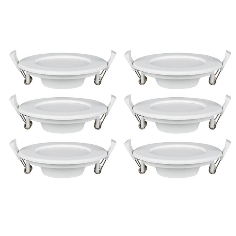 LUXULA LED Downlight Einbauspot 6er Set 6x24W 2565lm CCT 3000K 4000K 6000K Einbauleuchte Dimmbar IP44 Rund Weiß von LUXULA