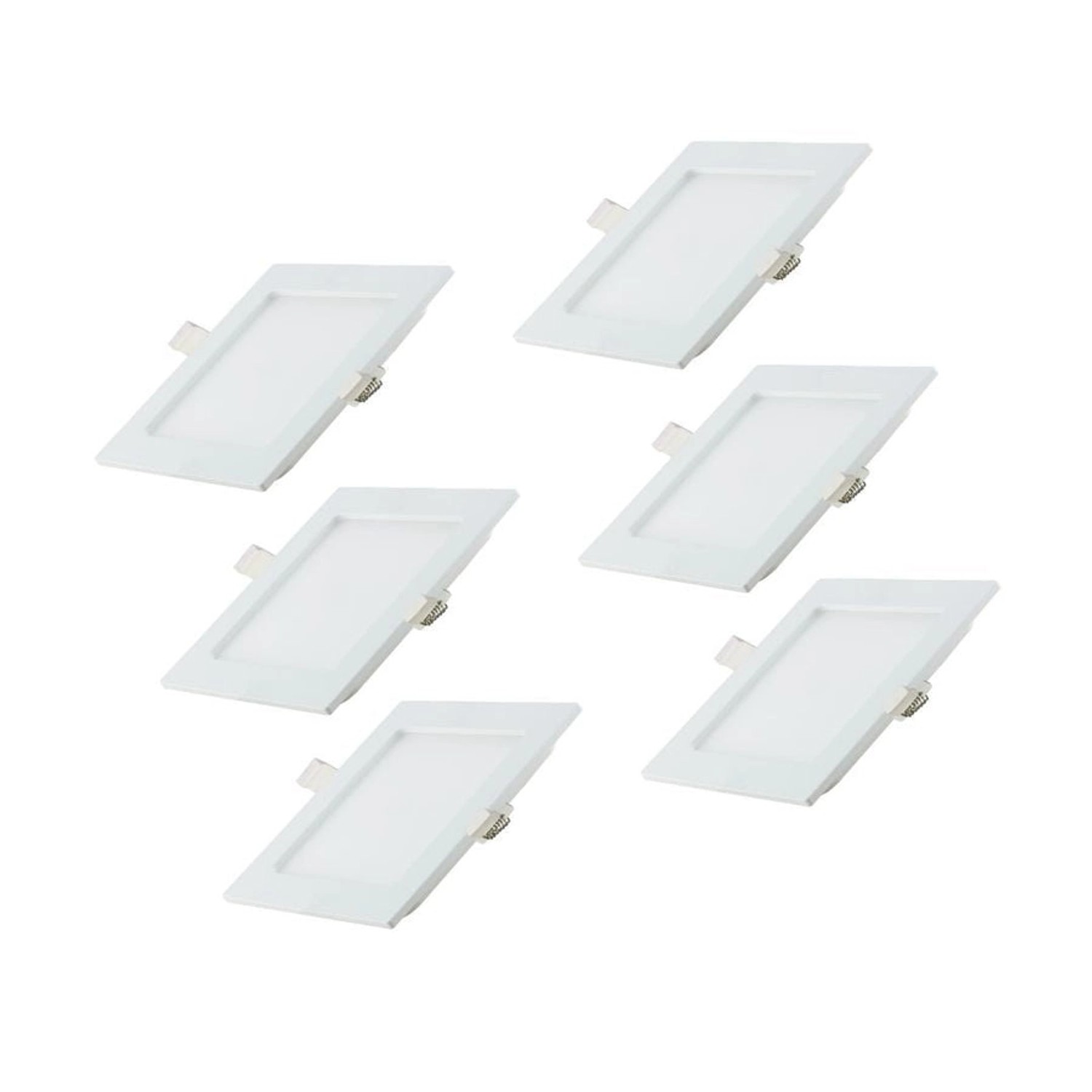LUXULA LED Downlight Einbauspot 6er Set 6x24W 2565lm CCT 3000K 4000K 6000K Einbauleuchte IP44 Quadratisch Weiß von LUXULA