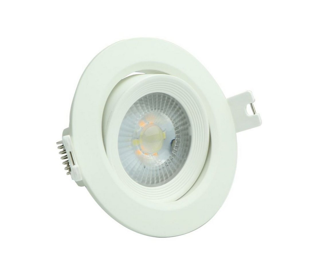 LUXULA LED Einbauleuchte LED CCT Downlight schwenkbar, 7W, 718lm, 38°, Lichtfarbe einstellbar, LED fest integriert, warmweiß, CCT, neutralweiß, kaltweiß, IP44 von LUXULA