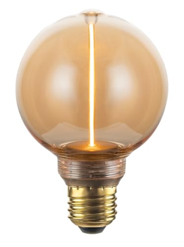 LUXULA LED Filament Leuchtmittel LINE Amber - Globe G80 E27 2W 65lm 1800K Warmweiß dimmbar - Vintage Design Ambiente Deko Glühbirne Lampe LUXULA LED Filament Leuchtmittel LINE Amber - Globe G80 E27 2W 65lm 1800K Warmweiß dimmbar - Vintage Design Ambiente Deko Glühbirne Lampe von LUXULA