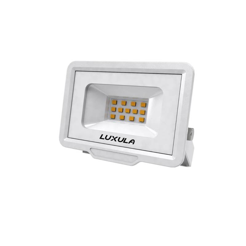 LUXULA LED Fluter Strahler 10W 1000lm 4000K Neutralweiß Flutlicht IP65 IK06 Slim Design Weiß von LUXULA