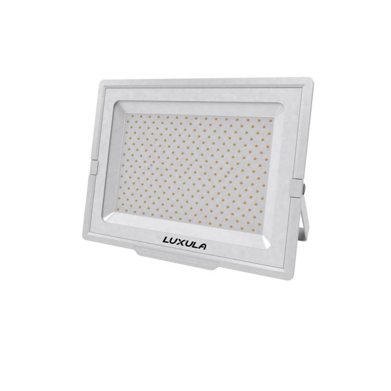 LUXULA LED Fluter Strahler 300W 30000lm 4000K Neutralweiß Außenstrahler IP65 IK06 Slim Weiß von LUXULA