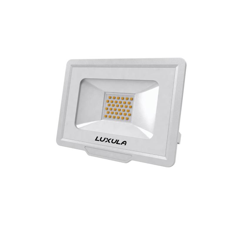 LUXULA LED Fluter Strahler Außenstrahler 30W 3000lm 4000K Neutralweiß IP65 IK06 Weiß von LUXULA