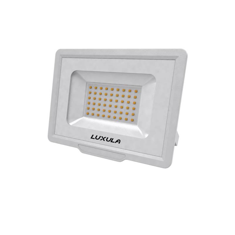 LUXULA LED Fluter Strahler Außenstrahler 50W 5000lm 4000K Neutralweiß IP65 IK06 Weiß von LUXULA