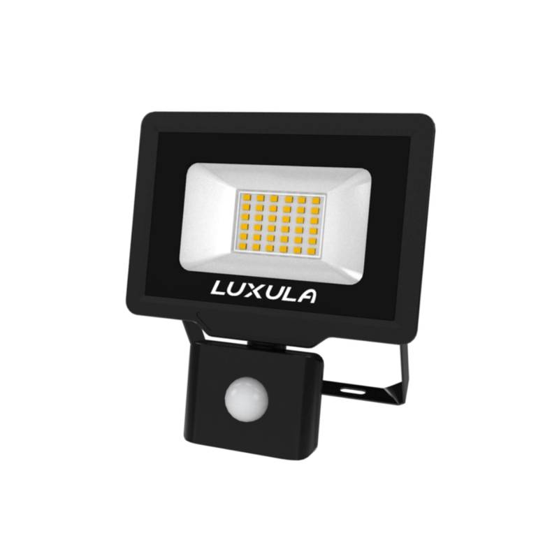 LUXULA LED Fluter mit Bewegungsmelder 30W Strahler 4000K Neutralweiß 3000lm Außenstrahler Schwarz IP65 von LUXULA