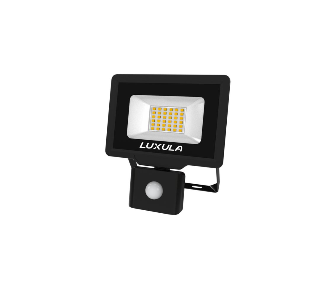 LUXULA LED Flutlichtstrahler LED-Fluter mit Bewegungsmelder, 30W, warm- & neutralweiß, 3000lm, IP65, LED fest integriert, warmweiß, neutralweiß von LUXULA