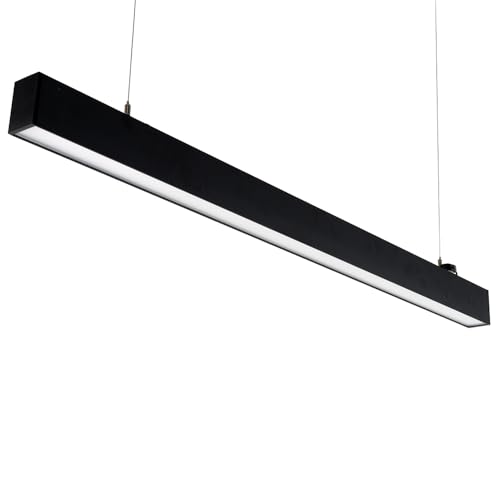 LUXULA LED Pendelleuchte 120 cm Schwarz, 30W 3600lm, 3000-6500K einstellbar, Hängelampe Up & Down Aluminium, Blendfrei UGR<19, Deckenlampe als Büro- & Tresenleuchte, Esszimmerlampe hängend LUXULA LED Pendelleuchte 120 cm Schwarz, 30W 3600lm, 3000-6500K einstellbar, Hängelampe Up & Down Aluminium, Blendfrei UGR<19, Deckenlampe als Büro- & Tresenleuchte, Esszimmerlampe hängend von LUXULA