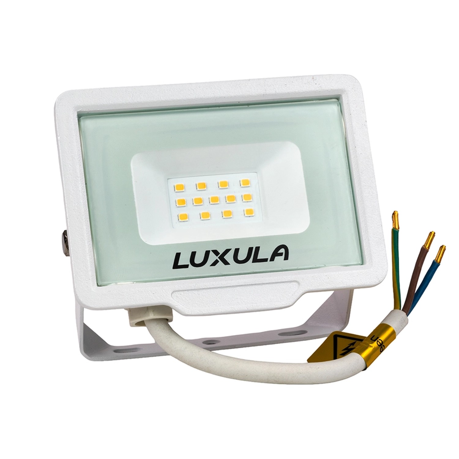 LUXULA LED Strahler 10W 1000lm Fluter 3000K Warmweiß Flutlichtstrahler Slim Design Außenstrahler IP65 Wetterfest und Robuster Baustrahler Weiß von LUXULA