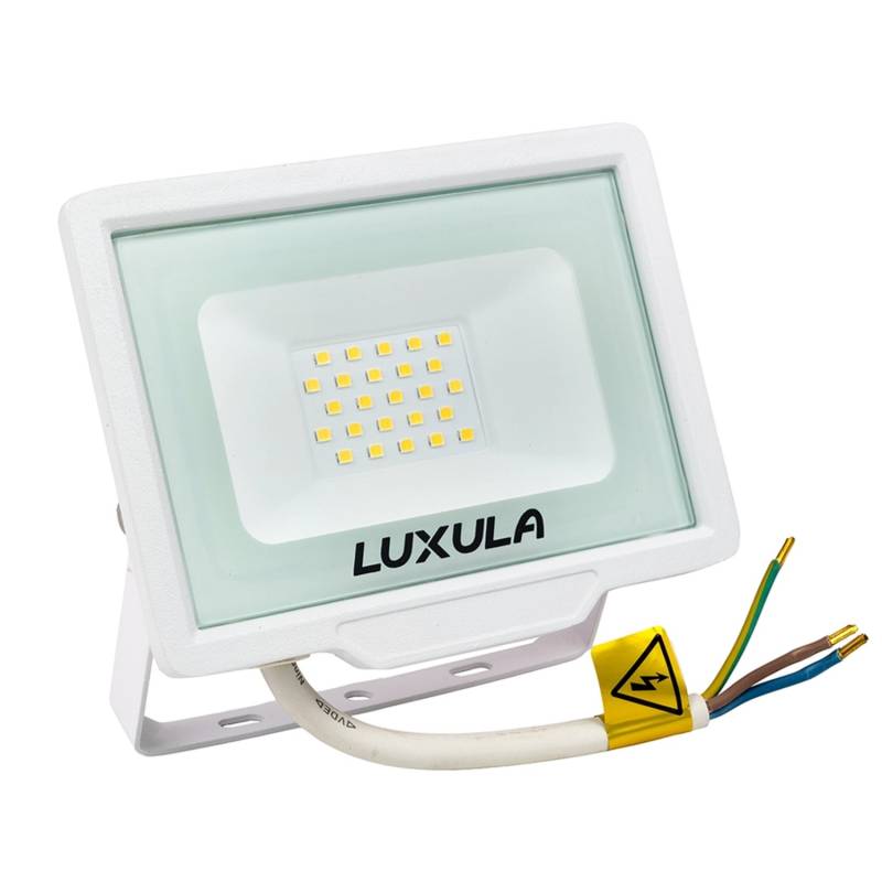LUXULA LED Strahler 20W 2000lm Fluter 3000K Warmweiß Flutlichtstrahler Slim Design Außenstrahler IP65 Wetterfest und Robuster Baustrahler Weiß LUXULA LED Strahler 20W 2000lm Fluter 3000K Warmweiß Flutlichtstrahler Slim Design Außenstrahler IP65 Wetterfest und Robuster Baustrahler Weiß von LUXULA
