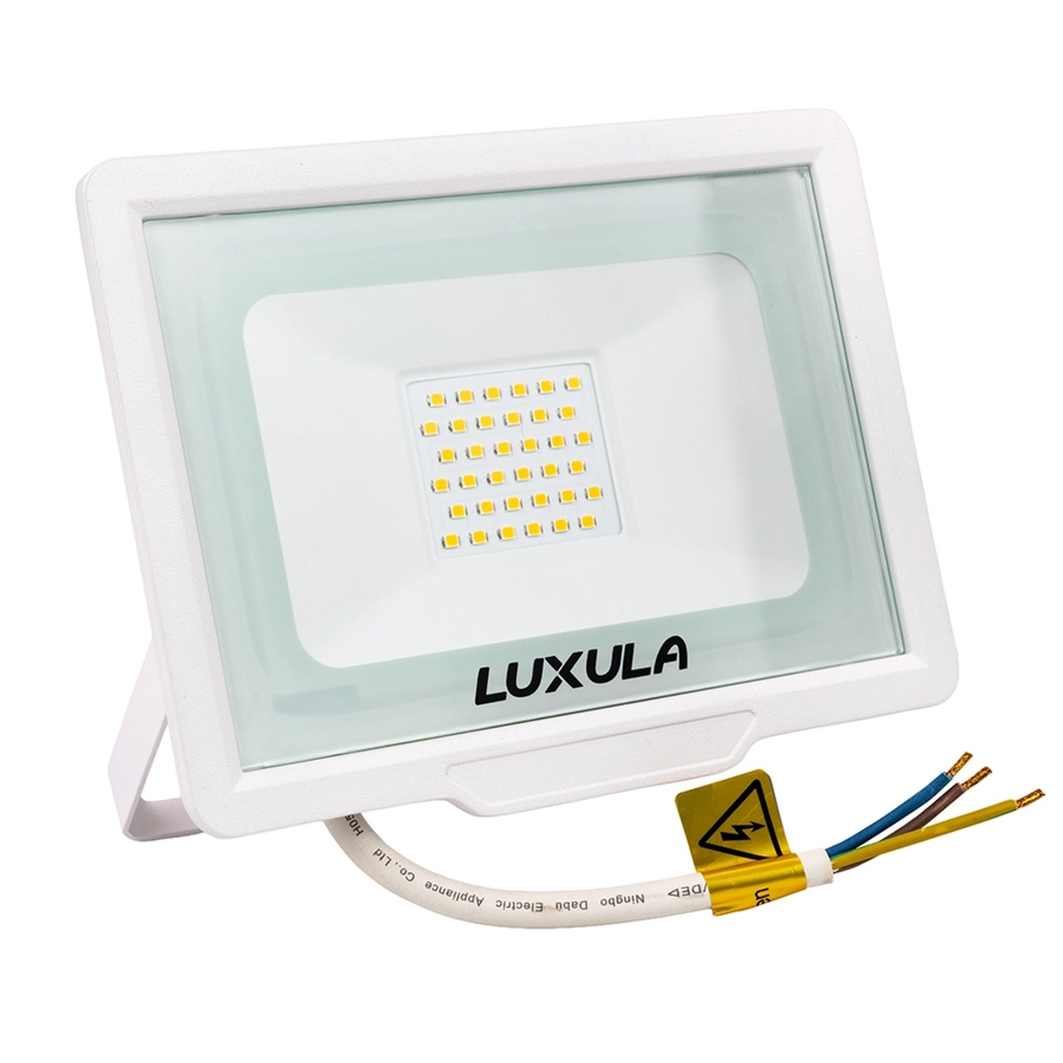 LUXULA LED Strahler 30W 3000lm Fluter 3000K Warmweiß Flutlichtstrahler Slim Design Außenstrahler IP65 Wetterfest und Robuster Baustrahler Weiß von LUXULA