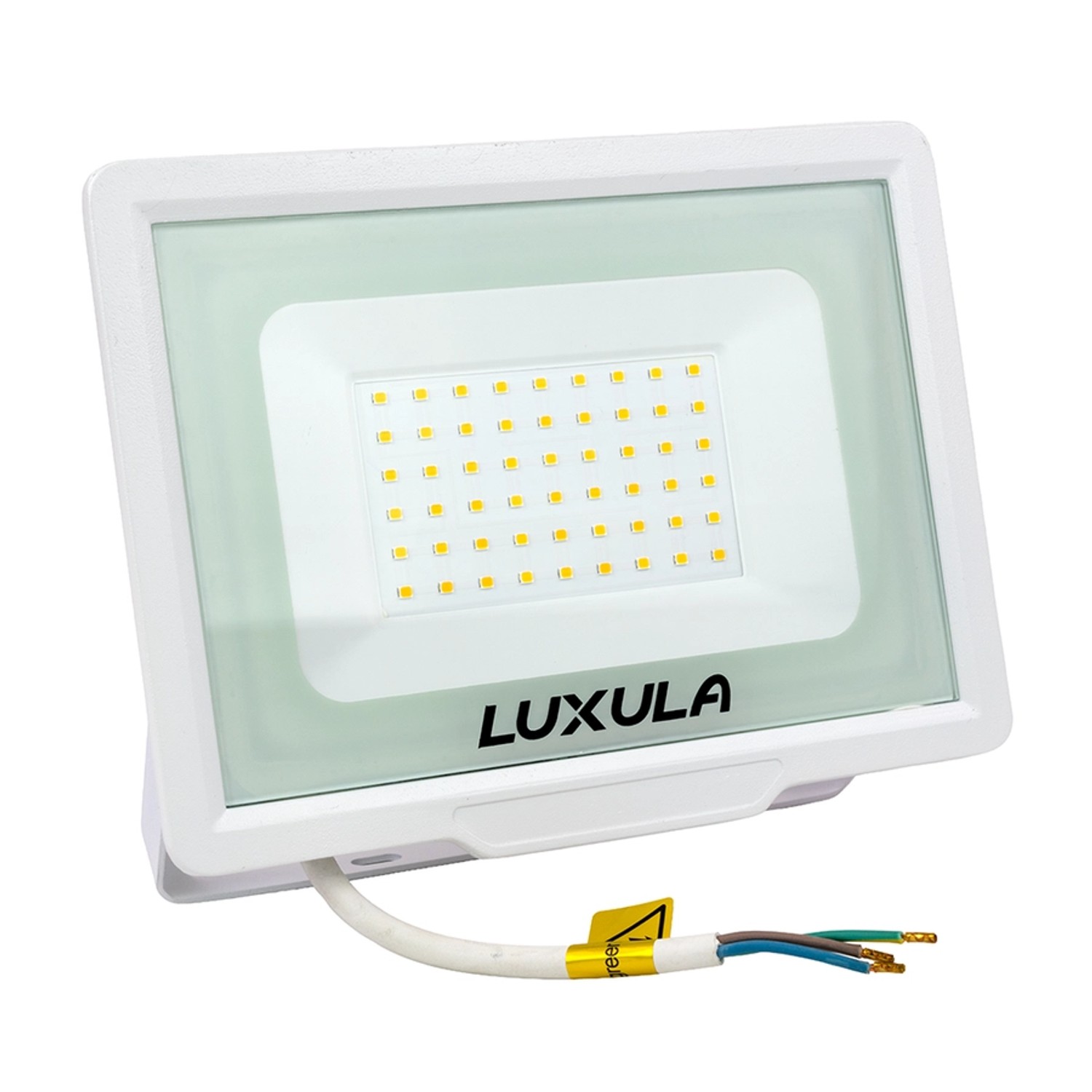 LUXULA LED Strahler 50W 5000lm Fluter 3000K Warmweiß Flutlichtstrahler Slim Design Außenstrahler IP65 Wetterfest und Robuster Baustrahler Weiß von LUXULA