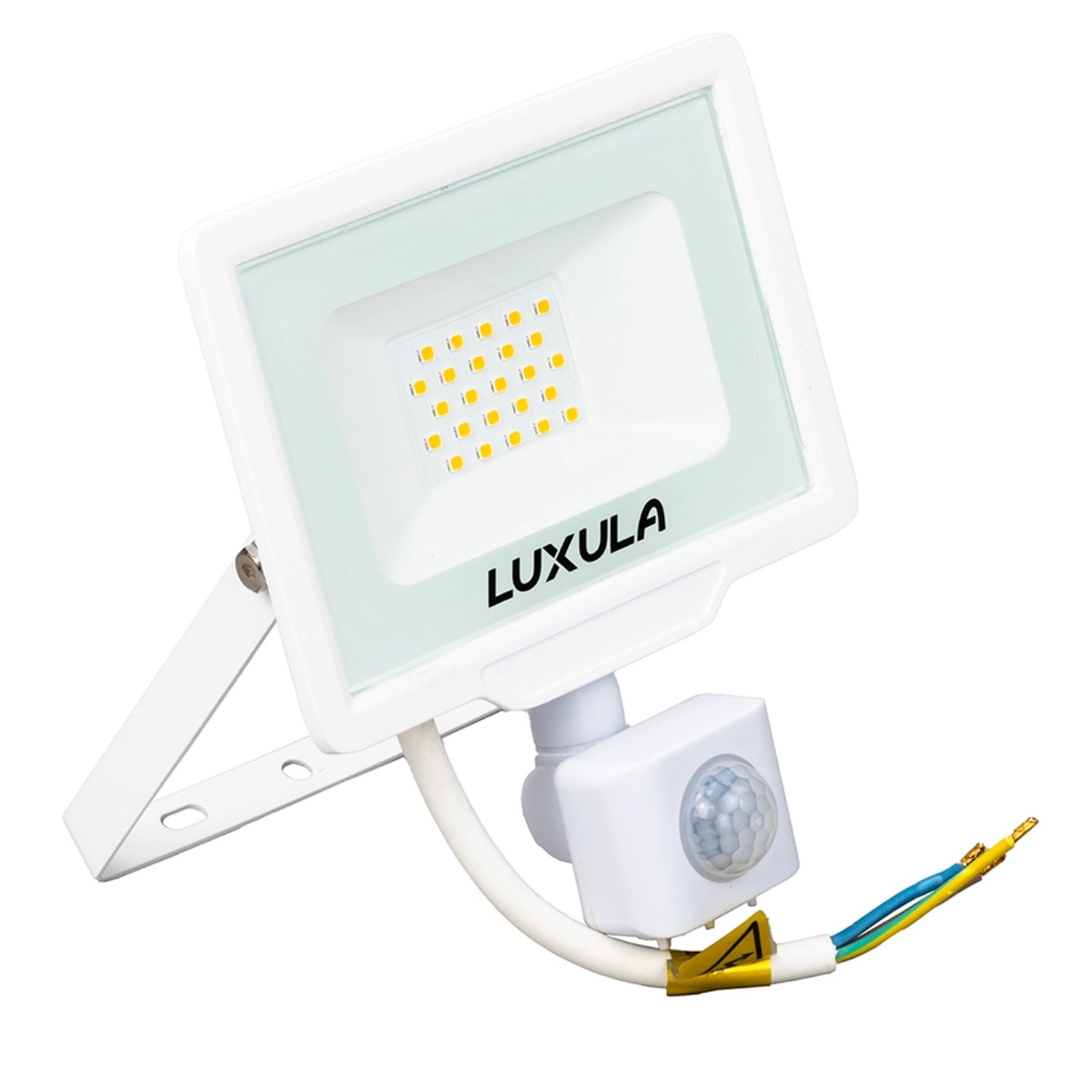 LUXULA LED Strahler mit Bewegungsmelder 20W 2000lm Fluter 4000K Neutralweiß Flutlichtstrahler Slim Design Außenstrahler IP65 Wetterfest Weiß von LUXULA