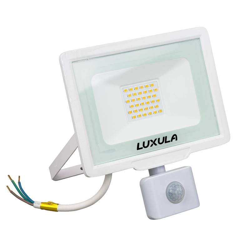LUXULA LED Strahler mit Bewegungsmelder 30W 3000lm Fluter 3000K Warmweiß Flutlichtstrahler Slim Design Außenstrahler IP65 Wetterfest Weiß LUXULA LED Strahler mit Bewegungsmelder 30W 3000lm Fluter 3000K Warmweiß Flutlichtstrahler Slim Design Außenstrahler IP65 Wetterfest Weiß von LUXULA
