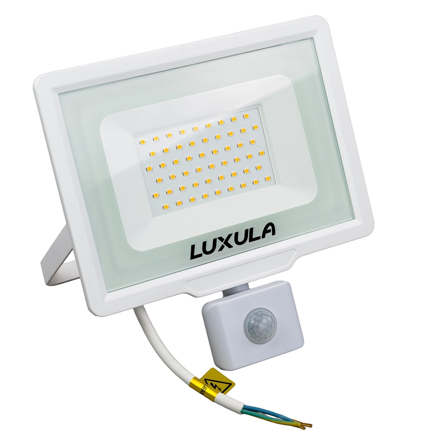 LUXULA LED Strahler mit Bewegungsmelder 50W 5000lm Fluter 4000K Neutralweiß Flutlichtstrahler Slim Design Außenstrahler IP65 Wetterfest Weiß von LUXULA