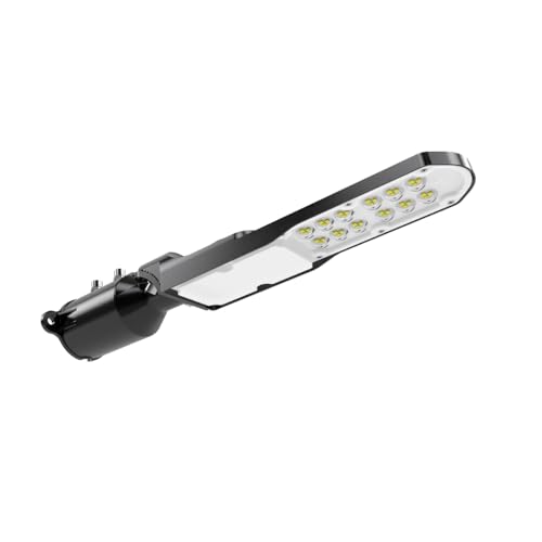 LUXULA LED Straßenleuchte SLIM - 30W 3600lm - 5000K Neutralweiß - IP65 IK08 Außenleuchte - Mast- und Wandmontage - LED Wegeleuchte Mastaufsatzleuchte für Ø 48-60mm Mast von LUXULA