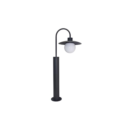 LUXULA Wegeleuchte Außen mit Bodenplatte und Erdspieß, E27 Fassung, Aluminium, 65cm Höhe - LED Außenleuchte IP44 Stehleuchte Garten Terrasse von LUXULA