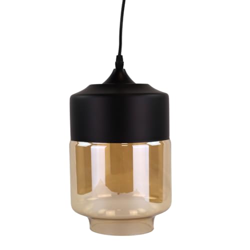 LUXULA elegante Pendelleuchte aus Glas - Schwarz und Bernstein-Farben - E27 Fassung - 1m Kabel - rundlich - modern Design Hängeleuchte Hängelampe LUXULA elegante Pendelleuchte aus Glas - Schwarz und Bernstein-Farben - E27 Fassung - 1m Kabel - rundlich - modern Design Hängeleuchte Hängelampe von LUXULA