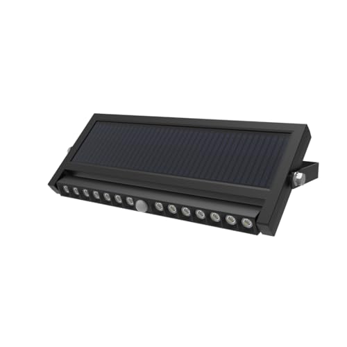 LUXULA schwenkbare LED-Lichtleiste Solar Außenleuchte Wandleuchte mit Bewegungssensor - 6500K Kaltweiß - IP54 Outdoor (10W / 1000lm) von LUXULA