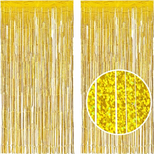 LUXURALS Lametta Vorhang Gold mit Glitzer, 2 Stück 1x2m, Party Vorhang oder Fotohintergrund für Partys Glitzervorhang Lametta Gold Folien Fransen Babyshowerparty Deko Babyparty Baby Shower Deko LUXURALS Lametta Vorhang Gold mit Glitzer, 2 Stück 1x2m, Party Vorhang oder Fotohintergrund für Partys Glitzervorhang Lametta Gold Folien Fransen Babyshowerparty Deko Babyparty Baby Shower Deko von LUXURALS