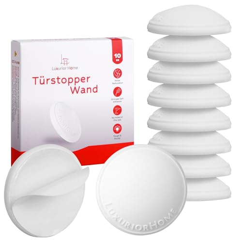Luxurior Home Türstopper Wand selbstklebend 10 Stück - weiß - stark 40 mm wandpuffer selbstklebend als perfekter Schutz für Wand und Tür - Perfekt für alle Oberflächen von LUXURIOR HOME