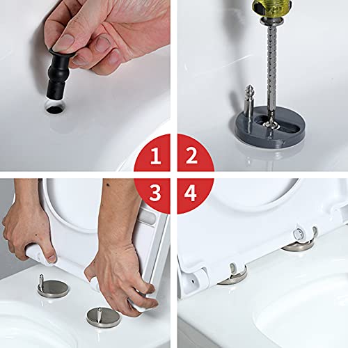 LUXUU 4 Stücke Toilettensitzbeschläge, Toilettendeckel Dübel Edelstahl 304, Universal Toilettensitz Behoben Schraube, Toilettensitzbefestigungen aus Gummi LUXUU 4 Stücke Toilettensitzbeschläge, Toilettendeckel Dübel Edelstahl 304, Universal Toilettensitz Behoben Schraube, Toilettensitzbefestigungen aus Gummi von LUXUU
