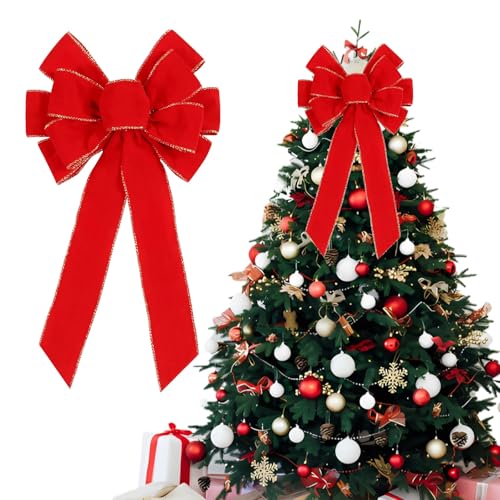 LUYANFX Weihnachtsbaum Schleifen Rot, Weihnachten Schleifen Rote Schleife Groß Weihnachtsbaum Deko,Weihnachten Kranz Bogen Schleife Dekoschleife für Weihnachtsbaum Weihnachtskranz Tannenbaum (B) von LUYANFX