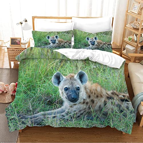 Bettwäsche 135x200 Hyäne Bettwäsche Set für Kinder, Schließung Weich Atmungsaktive Mikrofaser Bettbezüge, 1 Bettbezug mit Reißverschluss + 1 Kissenbezug 80x80 cm von LUYAPOND